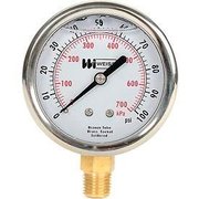 Weiss Instruments 2 1/2" dial, liquid filled, 1/4" NPT bottom, 0-100 PSI LF251-100-4L